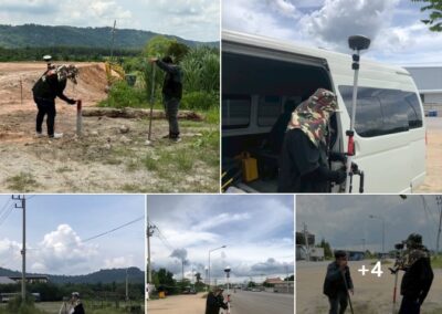 งานรังวัดสอบเขต + สำรวจรายละเอียดถมดิน Topographic : อ่างแก้ว-หนองใหญ่ จ.ชลบุรี